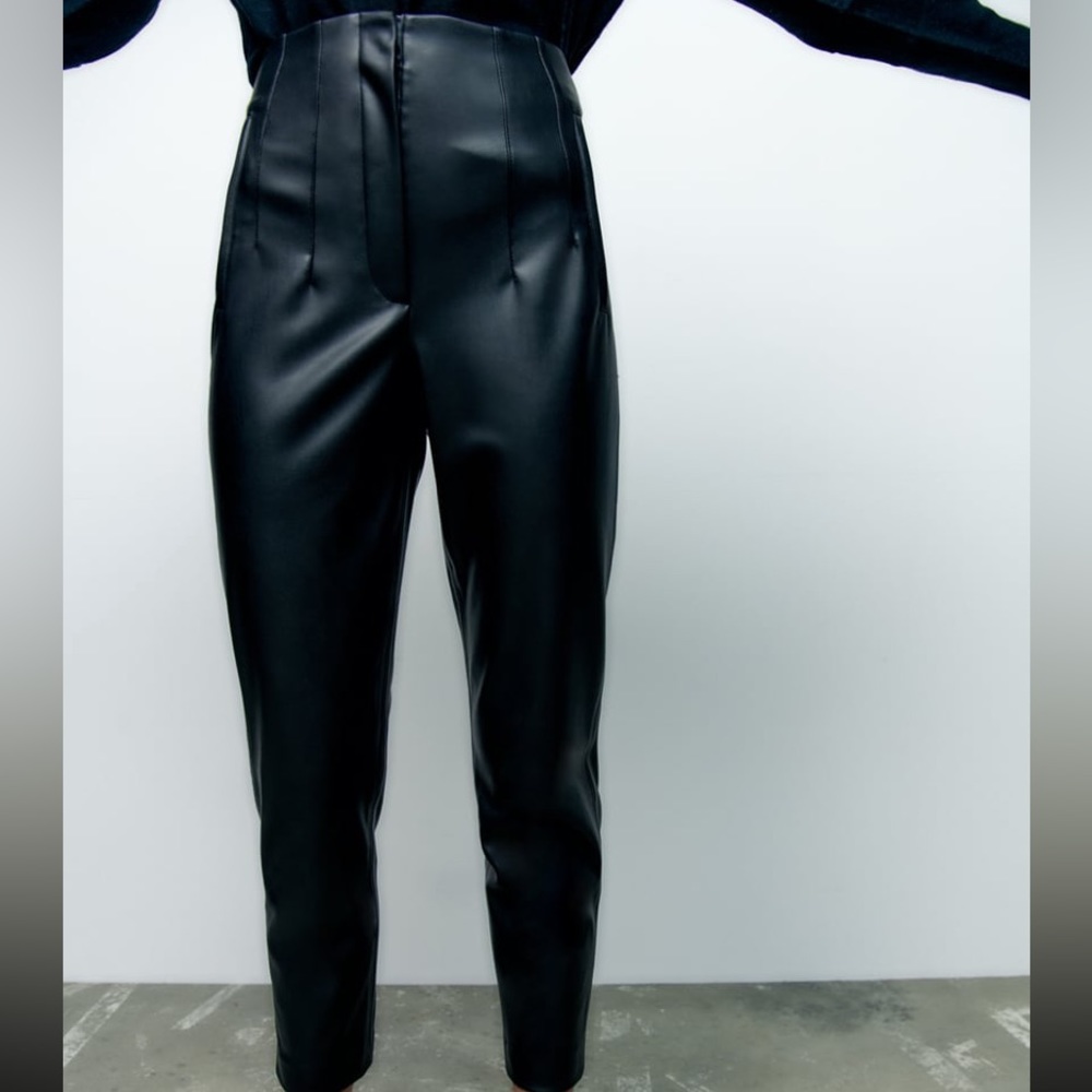 XS High waisted leather pants - Picture 2 of 4